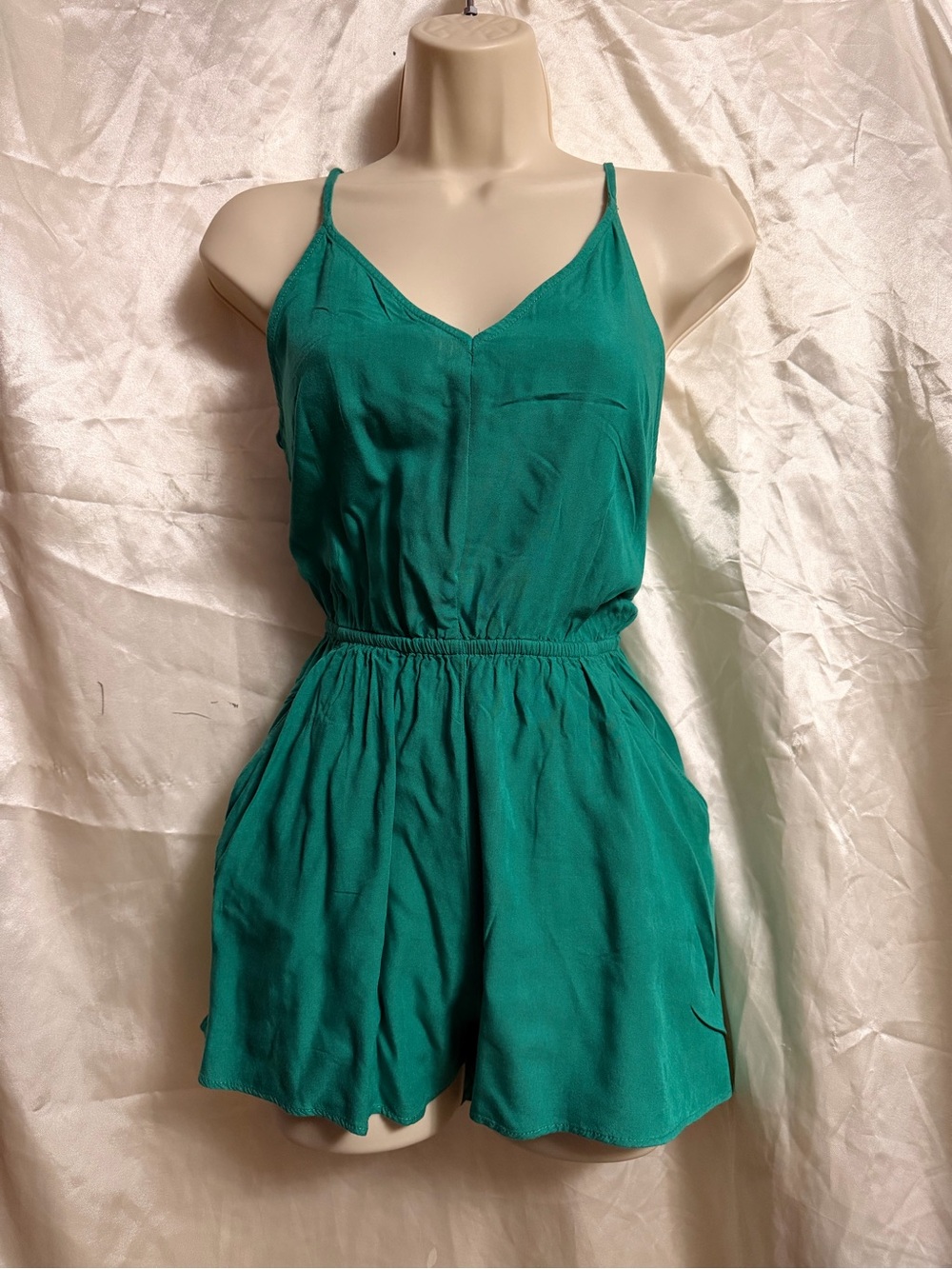 Green Sleeveless Romper